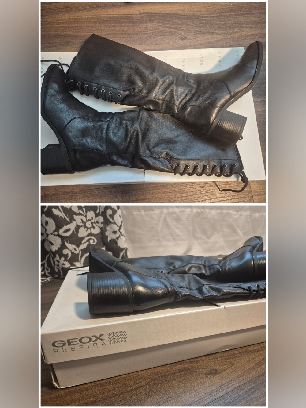 GEOX Respira Leather Knee-High Boots - Picture 2 of 16